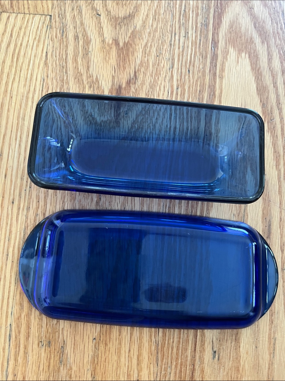 Cobalt Blue Glass Butter Dish - Picture 3 of 5